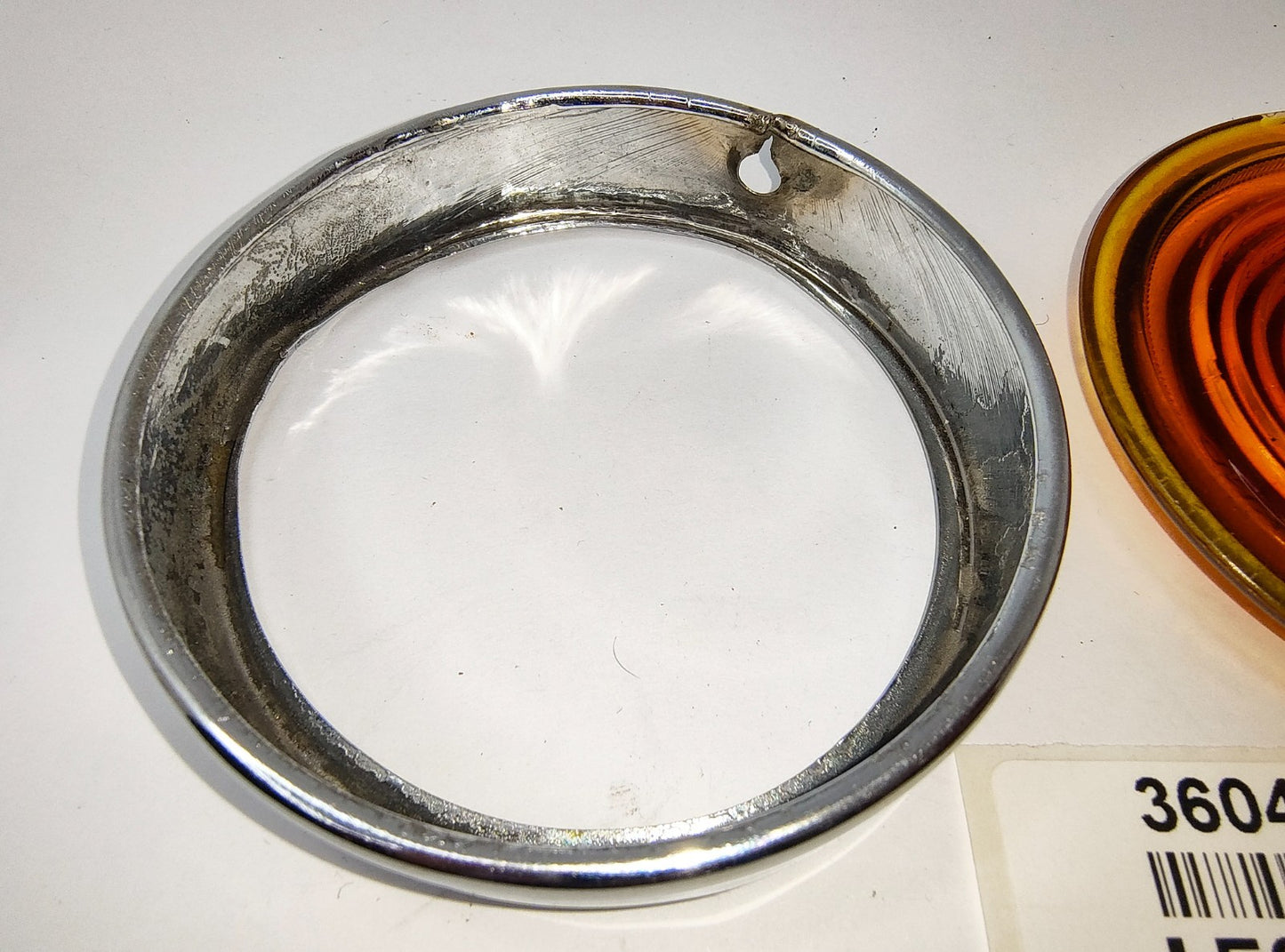 Original used Lucas Jaguar Indicator L563 amber glass lens & chrome surround6