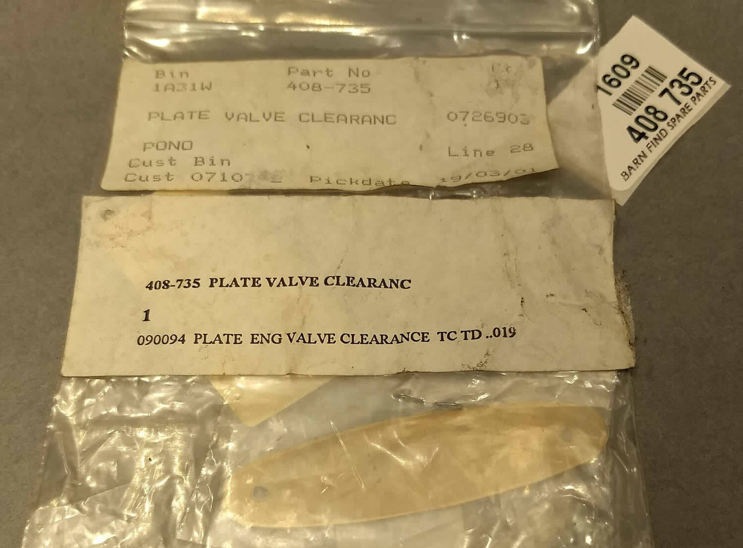 MG Valve Clearance Plate 408 7352