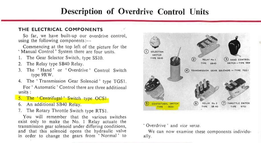 LUCAS Centrifugal switch LAYCOCK DE NORMANVILLE OVERDRIVE PN 76102A OCS114
