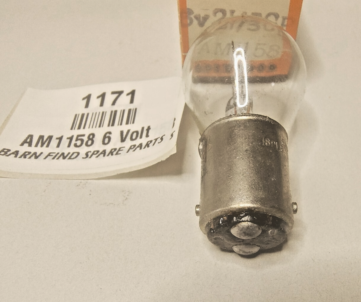 Splendor AM1158 6 Volt 21/3cp Vintage Stop/Tail BAY15D Bayonet Globe in Vintage3