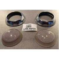 Lucas Side Lamp lenses and rims  L489 Mauve - pair.
