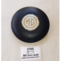 MG wheel centre horn push white and gold plastic centre - used