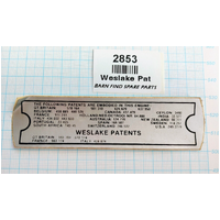 Classic WESLAKE PATENTS decal sticker - MGC Roadster & MGCGT 6Cyl 1967-69
