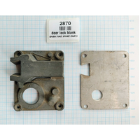 Part of left hand door lock latch assembly + shim A Blank - MG Austin?  New Old