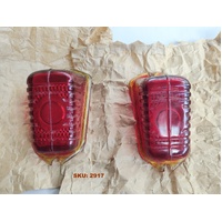 Lucas RUBY GLASS Tail Lights lenses L471 New Old Stock - pair