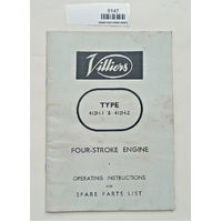 Villiers Type 412H-1 & 412H-2  Four-Stroke Engine Operating Instructions & Spare