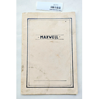 Vintage Maxwell Motor Company Automobile Owner's Instruction Manual Book
