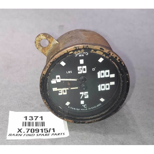 Smiths Original X.70915/1 Used Combined Oil Pressure and Water Temperature Gauge