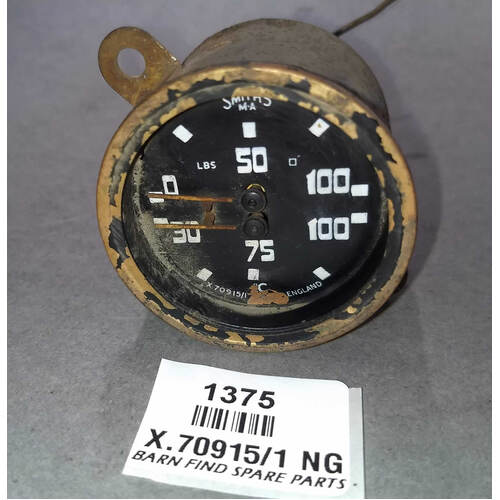 Smiths Gauge Oil Pressure & Water Temperature X.70915/1 Used
