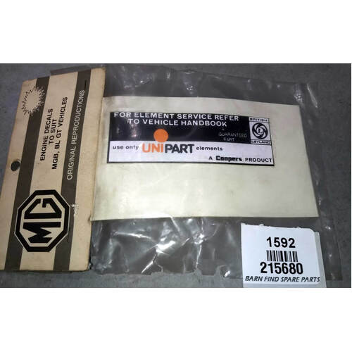 Unipart MGB Decal 215680