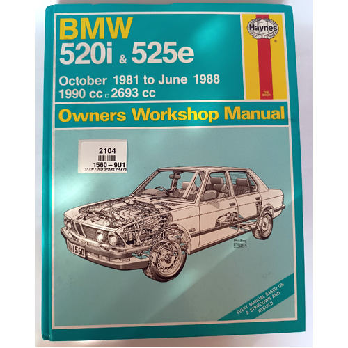 HAYNES OWNERS WORKSHOP MANUAL FOR BMW 525e & 520i Used
