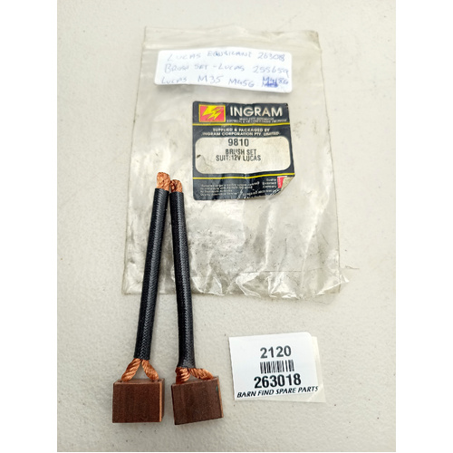 Brush set of 2 x 263018 for Lucas starter motor M35, M45 & M418G. Lucas set equivalent 255659.