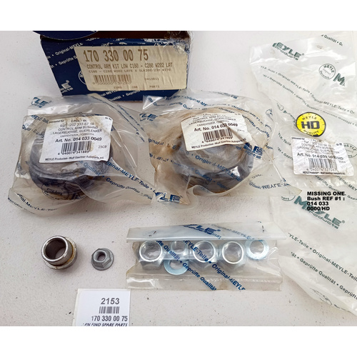 Meyle Heavy Duty Front Lower Control Arm Inner Bushing kit INCOMPLETE 170 330 00 75. New Old Stock