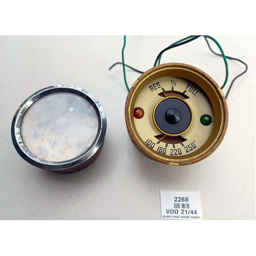 VDO Fuel Temperature Gauge 6 Volt 21/44, Used Condition