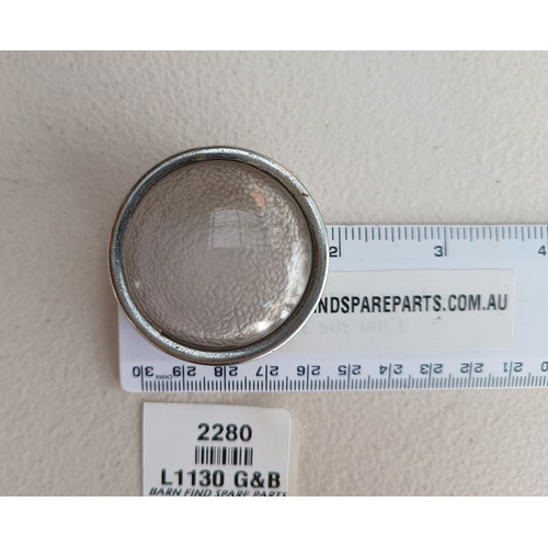 LUCAS  Original  Used Sidelight Frosted Glass Lens and chrome bezel L1130 G&B . 