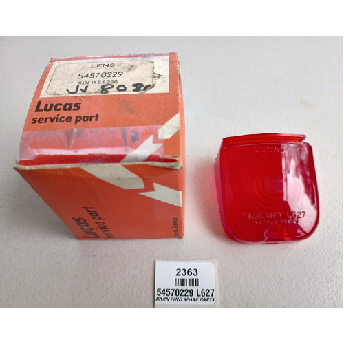 Original Lucas 54570229 L627 red plastic lens Jaguar XK MkII , New Old Stock