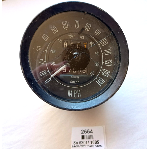 Smiths  Original USED 140 MPH 225 KPH Speedometer Sn6201/ 16BS