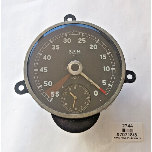 Original Smiths Tachometer rev counter with clock Jaguar XK Mk VII X70718/3