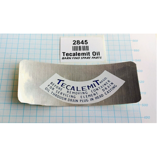 TECALEMIT Oil Filter DECAL - MGB Roadster & MGBGT 18GD-18GG Eng 1962-80