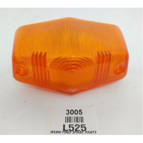 Lucas Original used tail / number plate lens orange / amber & clear plastic L525