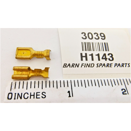 Terminal Open Barrel 4.8mm Receptacle New Old Stock H1143 x 2 Utilux