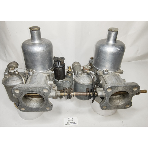 Set of original SU H6 1 3/4" AUC 6040 AA 4067 fixed jet Carburettors