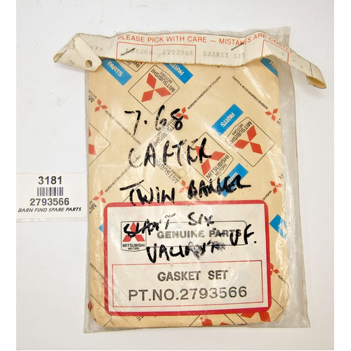 Mitsubishi Carburettor Gasket set Pn 2793566 Suits Carter 2BBL slant Six Valiant