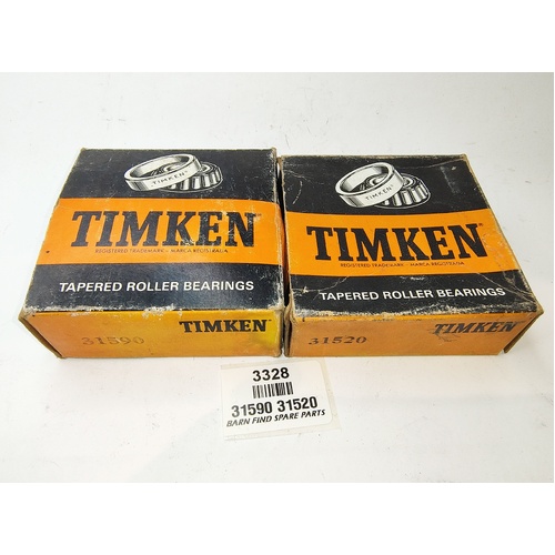 Timken Single-Row Taper Roller Bearing cone 31590 and cup 31520 New Old Stock