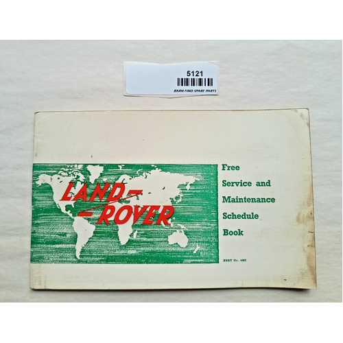 Original unused 1960's Land Rover Free Service and Maintenance Schedule Book