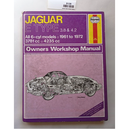 Jaguar E TYPE 3.8 & 4.2  6 Cylinder models HAYNES Owners workshop manual hard