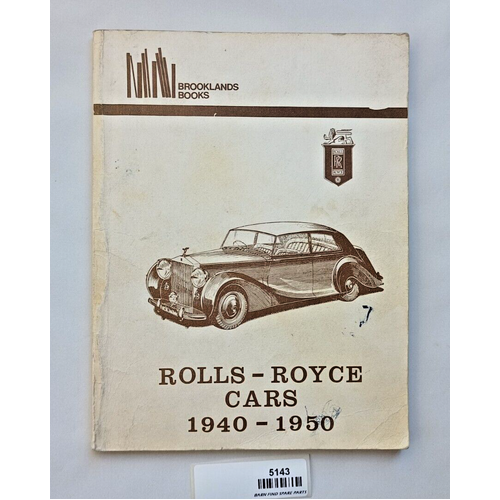 Rolls-Royce Cars 1940-1950 Brooklands Books original vintage softcover