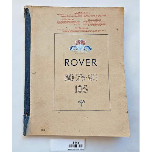 Rover P4 60 75 90 105 Saloon 1957-58 Owners Instruction & Maintenance manual