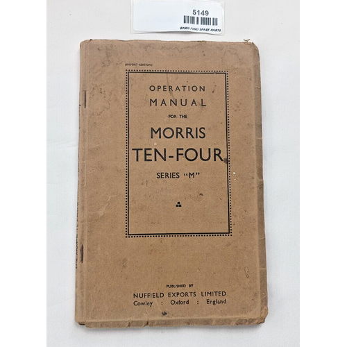 Operation Manual for the MORRIS TEN-FOUR Series "M" Export Edition
