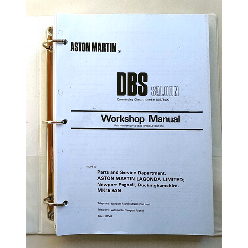 ASTON MARTIN DBS Saloon Workshop Repair Manual Reprint/Copy