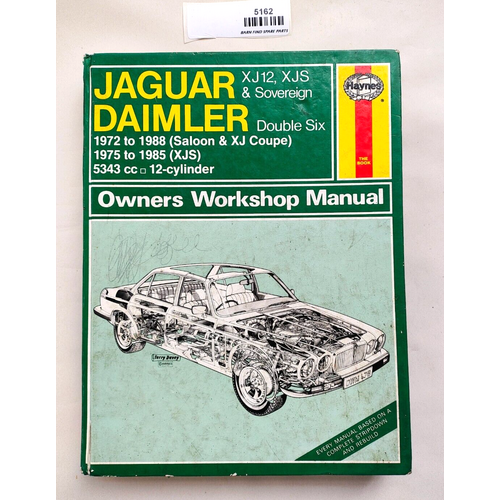 Hardcover Jaguar XJ12 XJS Sovereign & Daimler Double Six  Haynes Workshop Manual