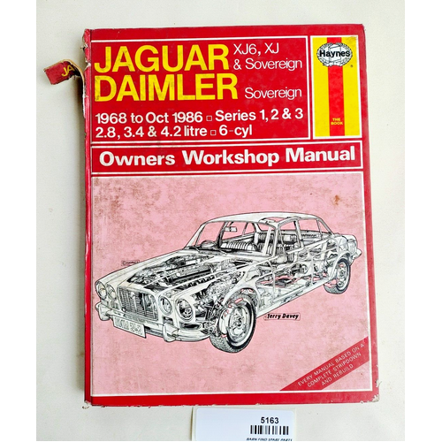Hardcover Jaguar Daimler Sovereign XJ6 Series 1 2 & 3 1968-1986 Haynes Manual