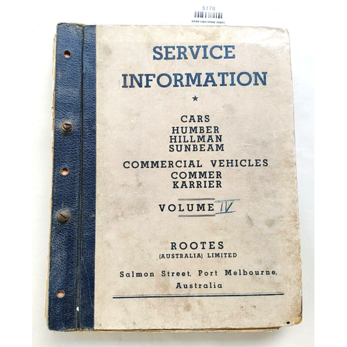 Folder of Rootes Service bulletins Humber Hillman Sunbeam Commer Karrier 1959-61