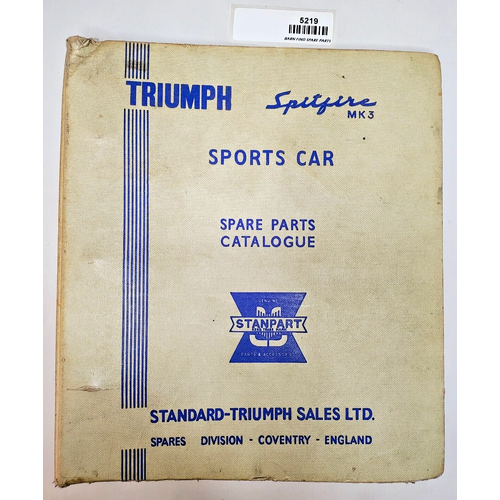 Original Triumph Spitfire Mk3 Sports Car Spare Parts Catalogue