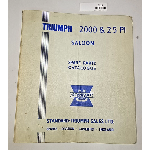 Original Triumph 2000 & 2.5 PI Saloon Spare Parts Catalogue