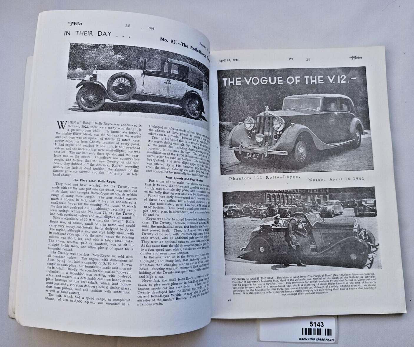 Rolls-Royce Cars 1940-1950 Brooklands Books original vintage softcover5
