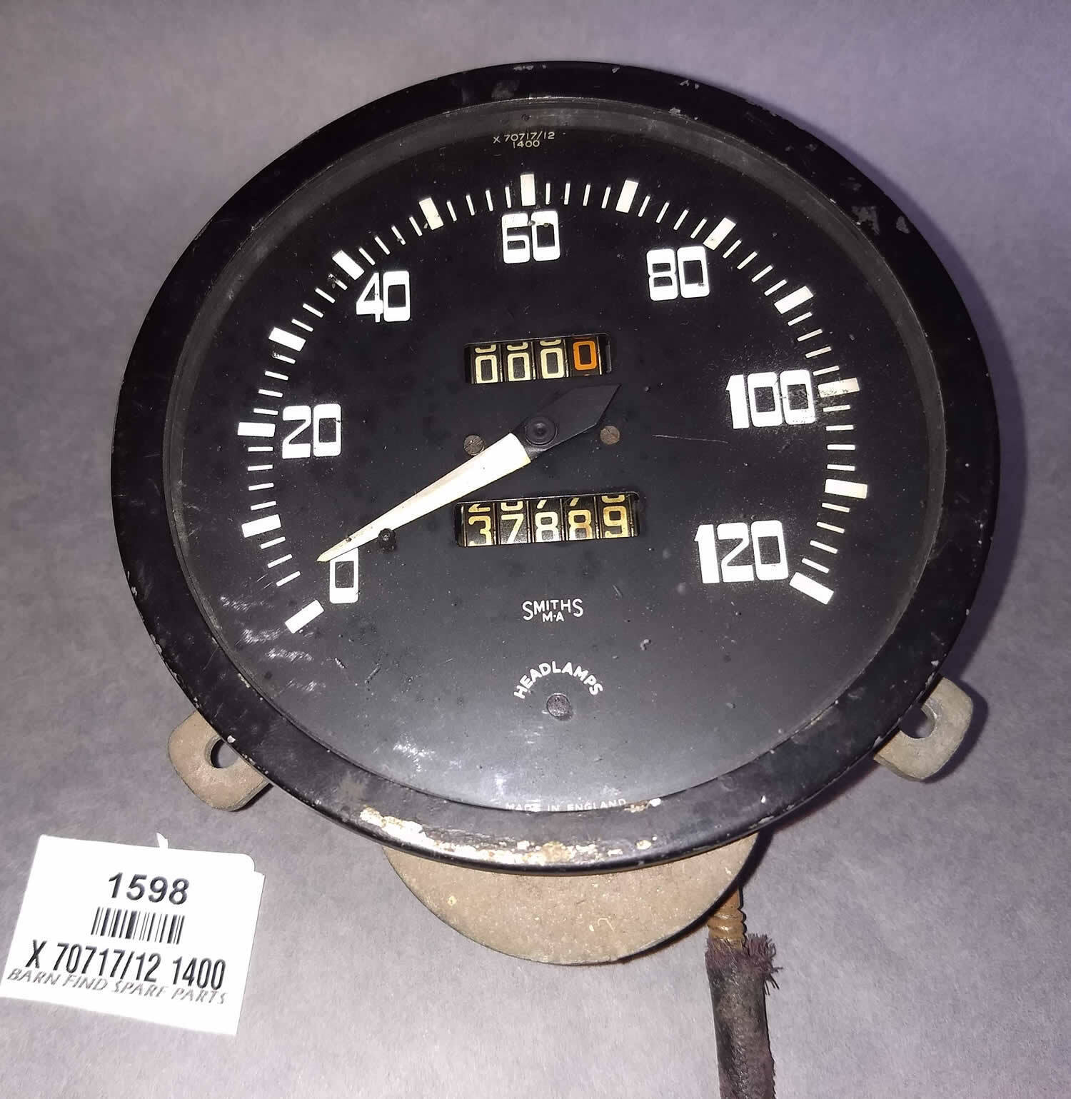 Smiths Speedometer X 70717/12 1400 From a 1950 Jaguar Mk5 showing 37889 Miles1