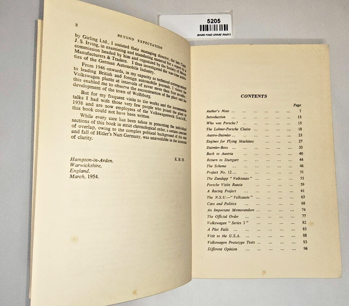 Beyond Expectation "The Volkswagen Story" book by  K.B. Hopfinger 1954 First Ed8
