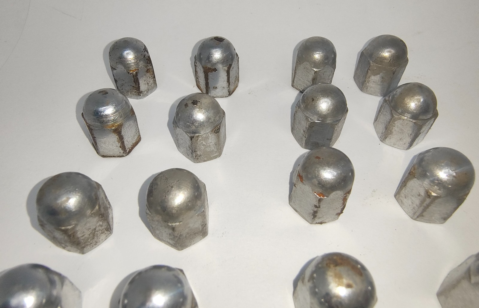 Jaguar Original Chrome Acorn Domed cam cover and breather cover Nuts Used C23275