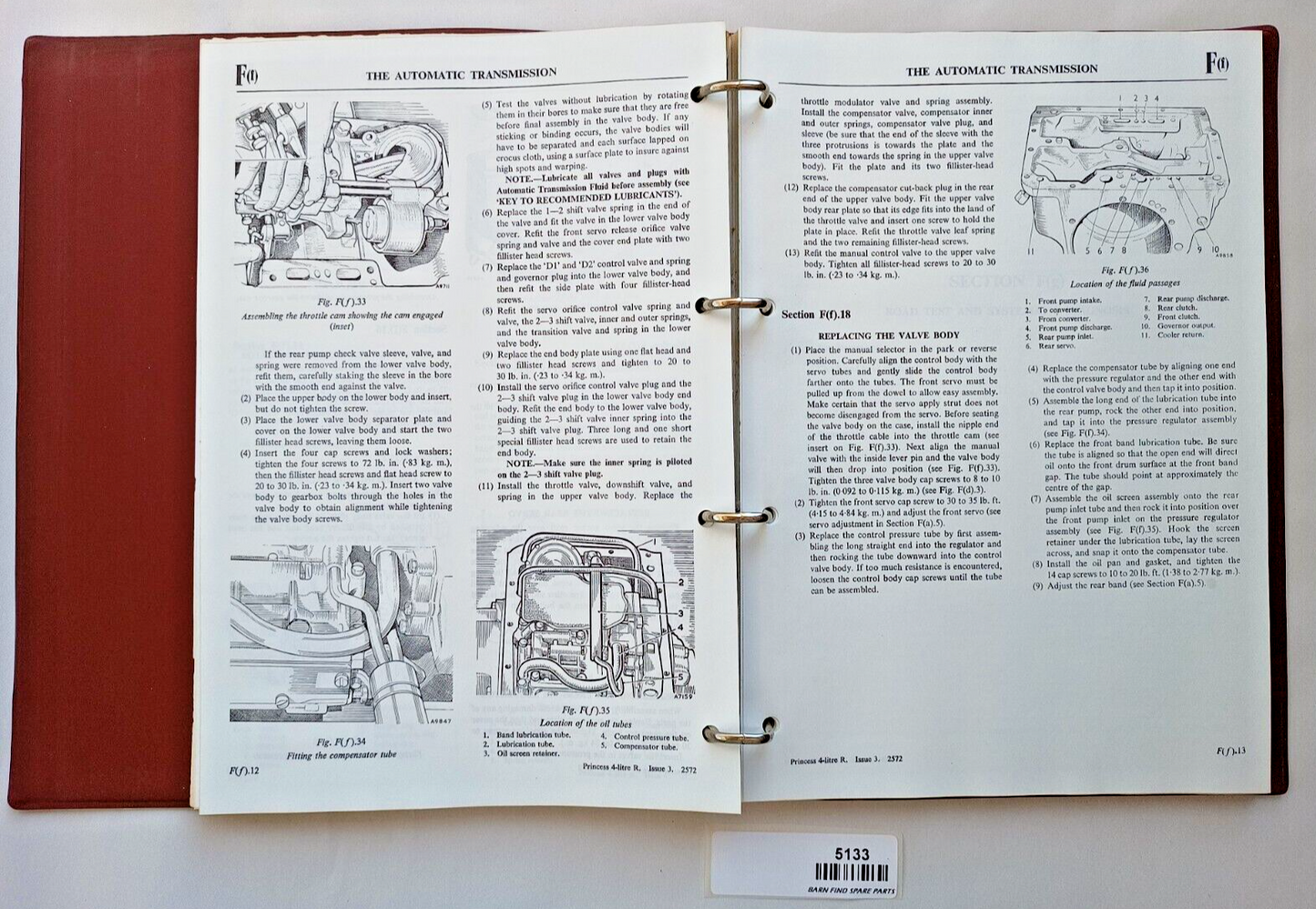 Original Vanden Plas Princess 4-Litre-R workshop Manual in hard binder 1967 ed.4