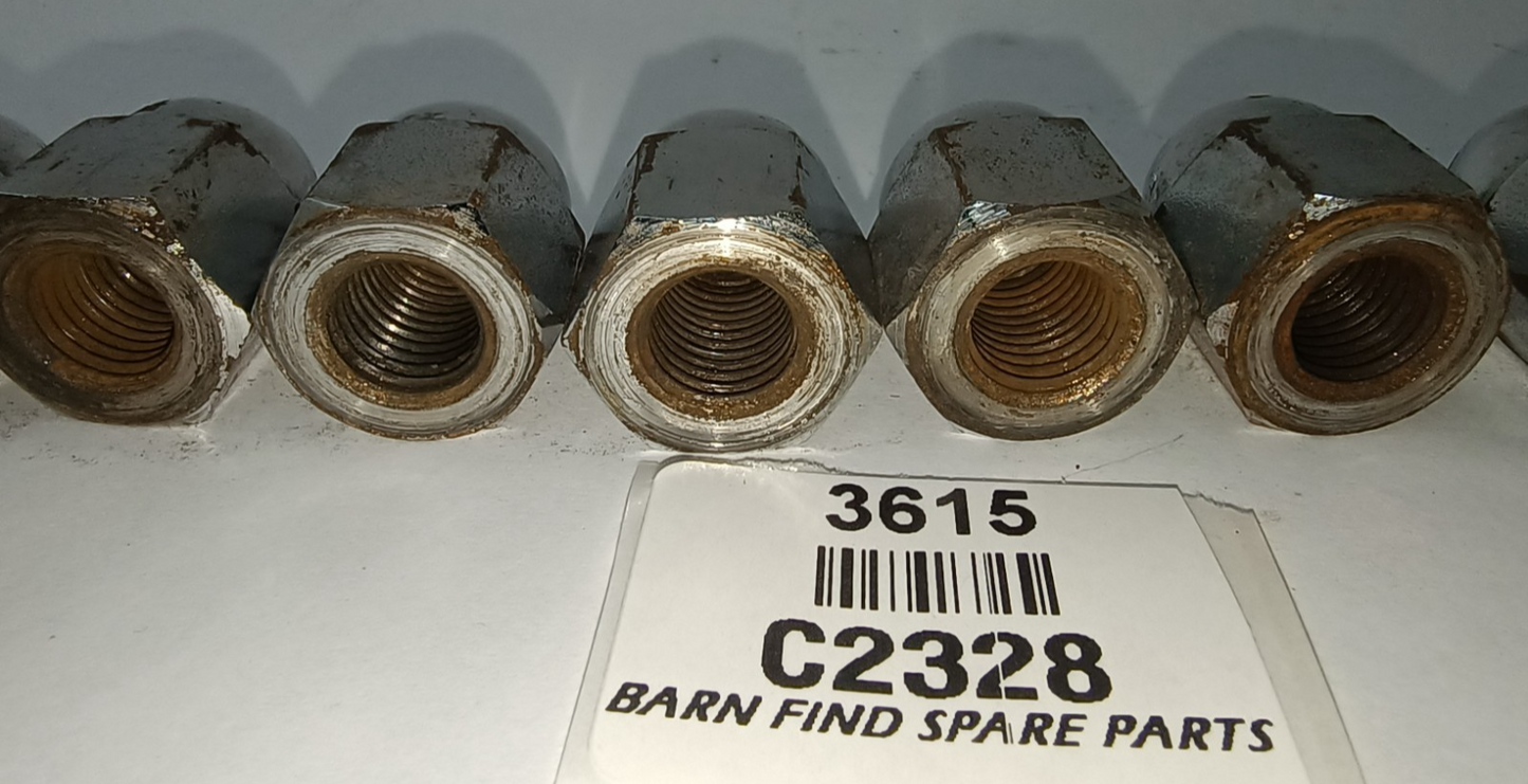 Jaguar Original Chrome  Acorn / Domed Cylinder Head Nuts Used C2328 7/16 UNF11