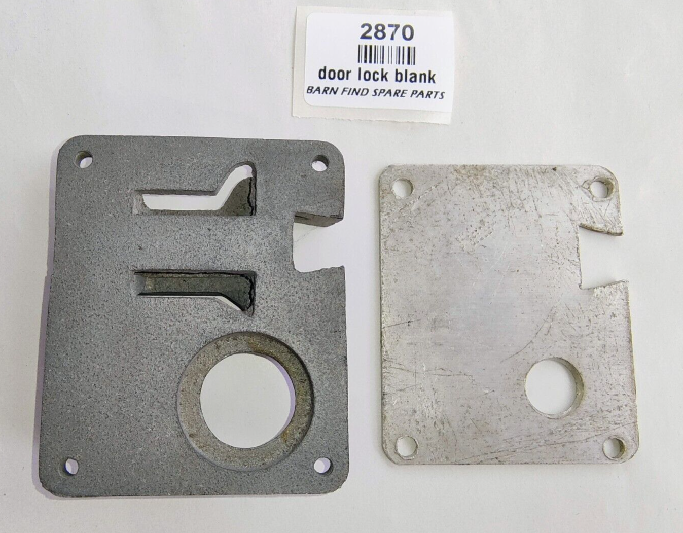 Part of left hand door lock latch assembly + shim A Blank - MG Austin?  New Old2