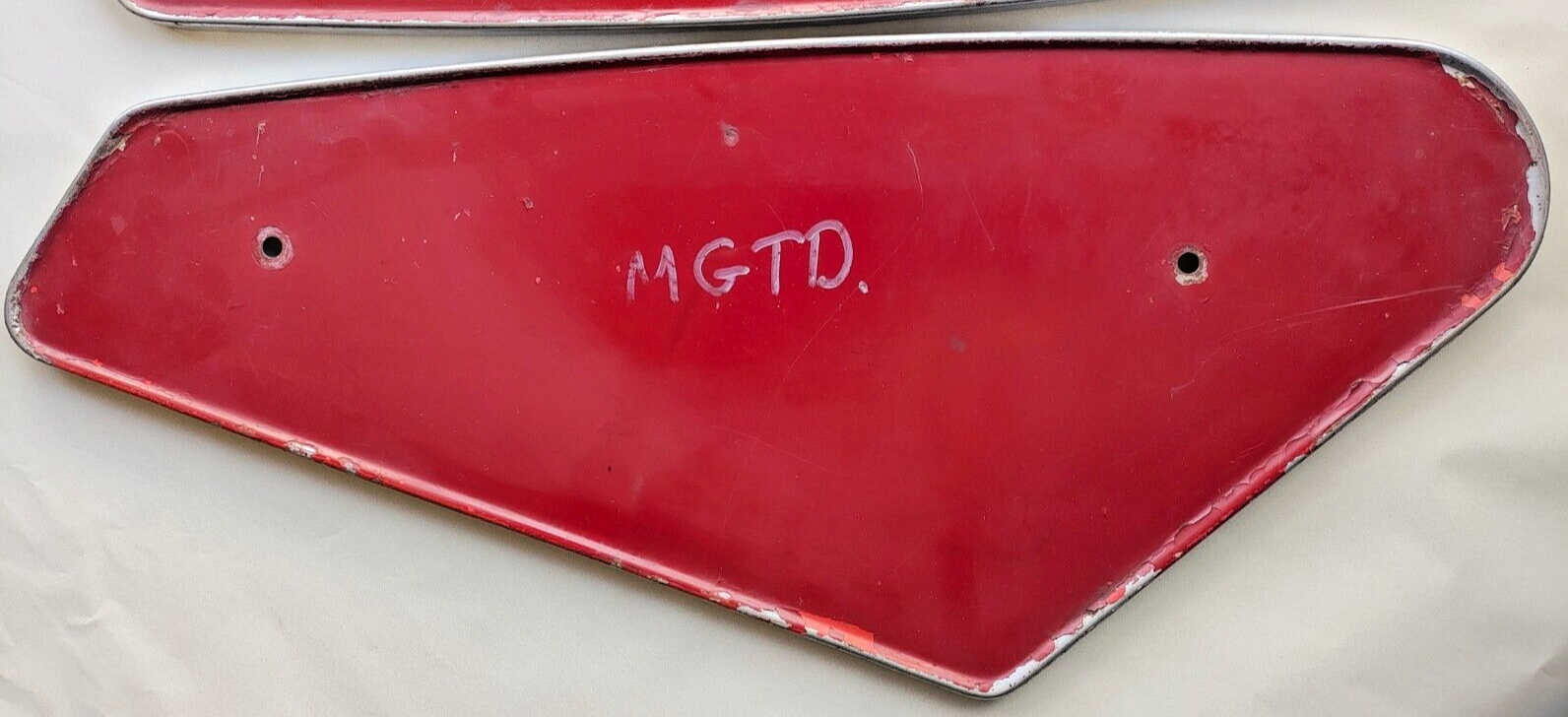 Original MG TD Used fuel tank end covers (pair) 451-6481