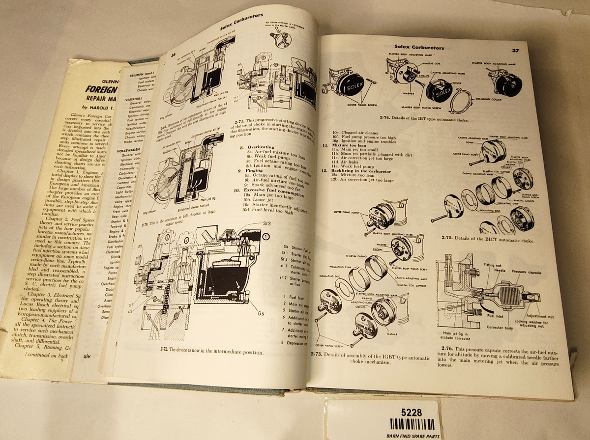 Glenn’s Foreign Car Repair Manual Hardcover Book 1963 2nd edition Chilton8