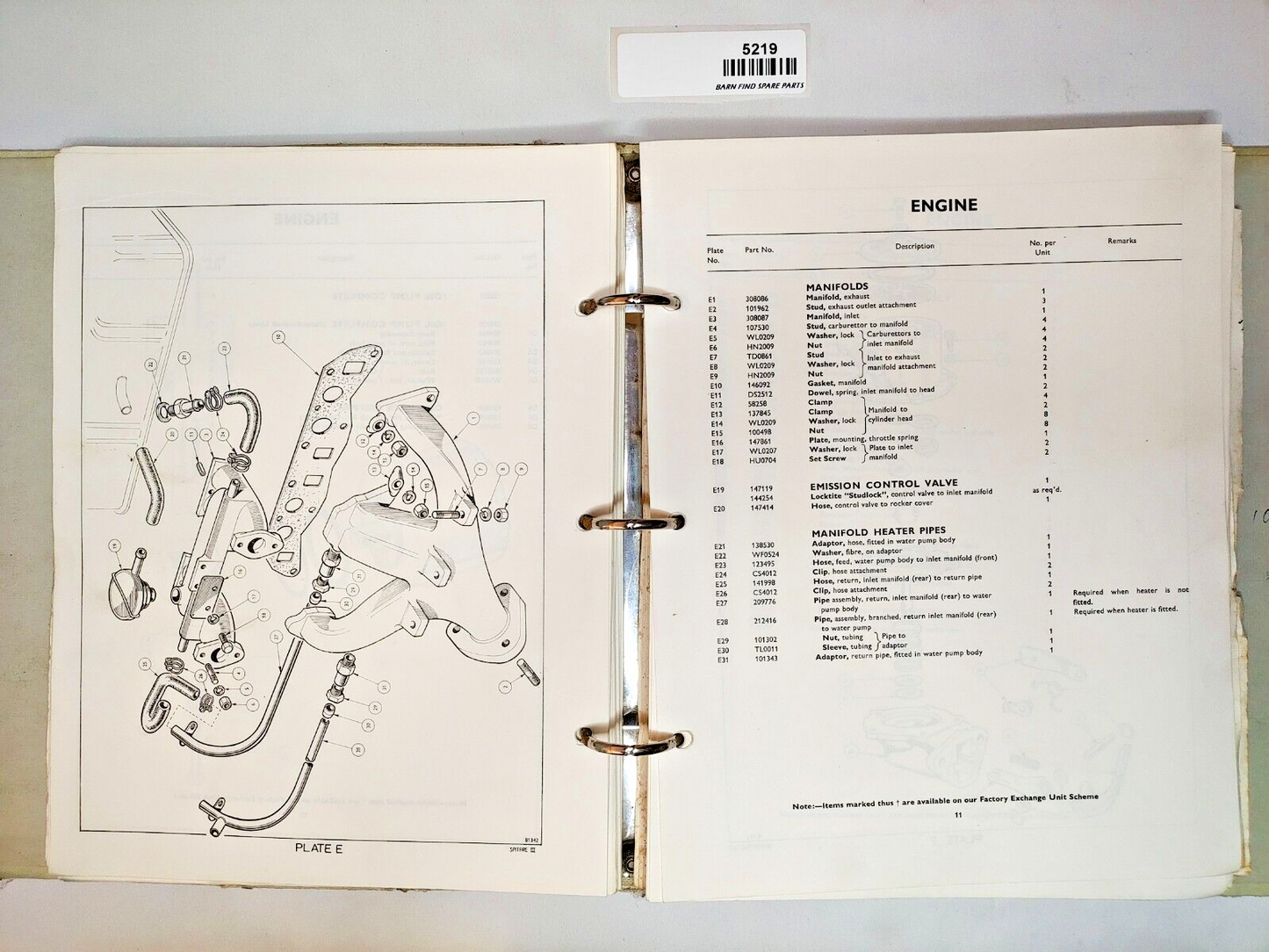 Original Triumph Spitfire Mk3 Sports Car Spare Parts Catalogue8
