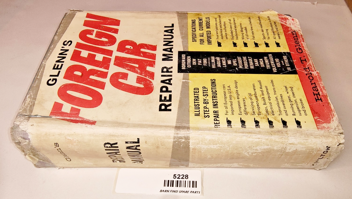 Glenn’s Foreign Car Repair Manual Hardcover Book 1963 2nd edition Chilton1